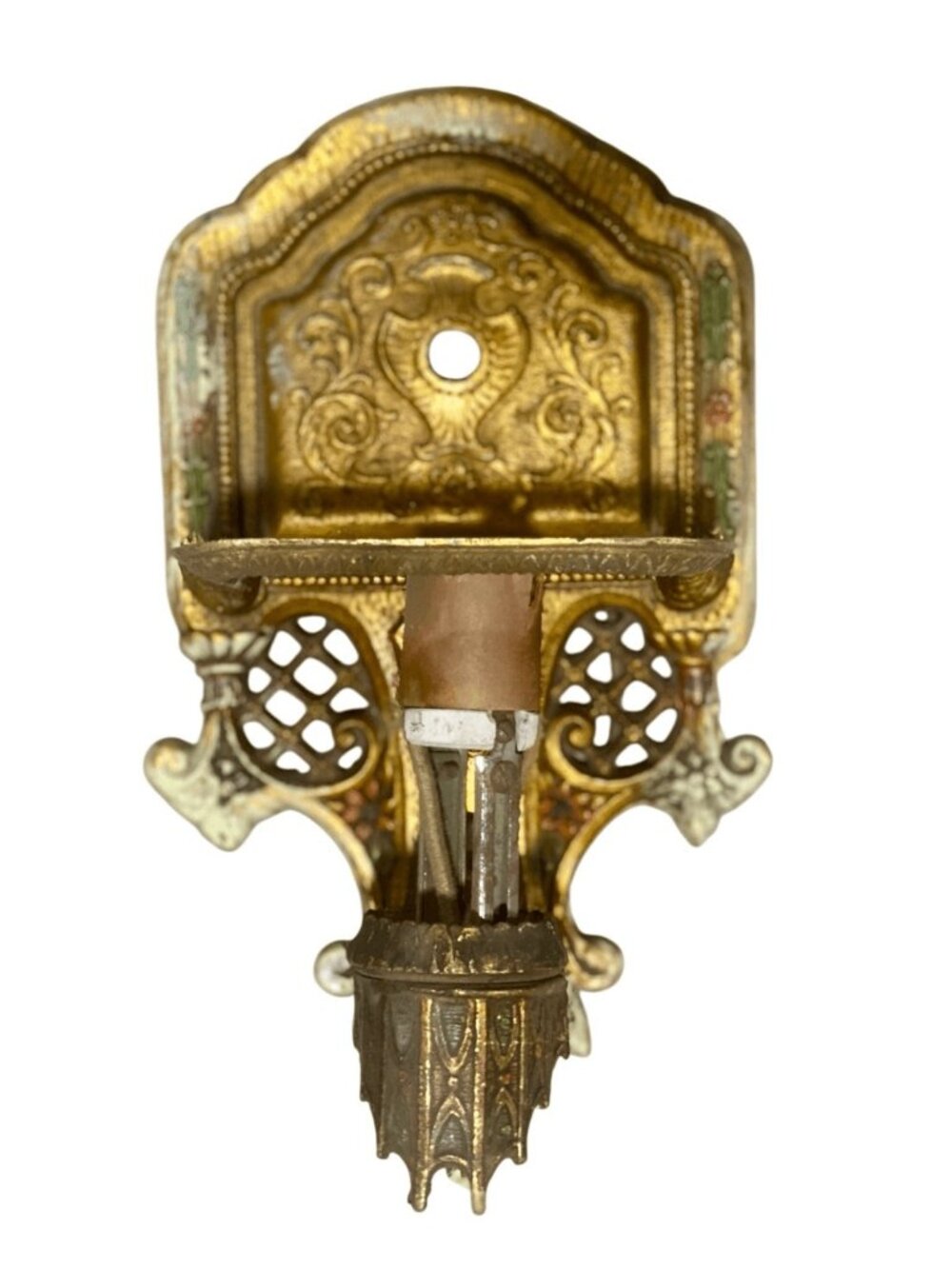 Antique Art Deco Beardsley Wall Sconces Original Brass for Repair
